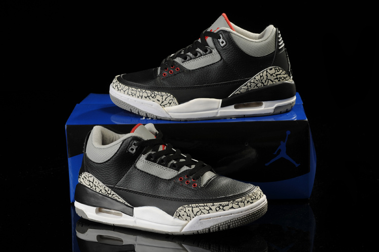 Air Jordan 3 Women Shoes Black/Gray Online